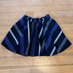 BCBG Purple and Black Stripe Circle Skirt Sz S